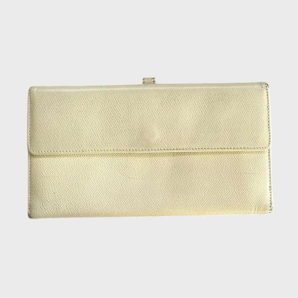 Chanel Cream Caviar Leather Long Wallet CC Logo COA Serial #9725576 - Picture 2 of 16